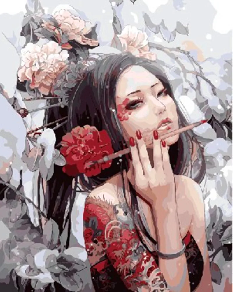 Краска по номерам Акриловая Безрамная картина diy Цифровая масляная краска ing girl