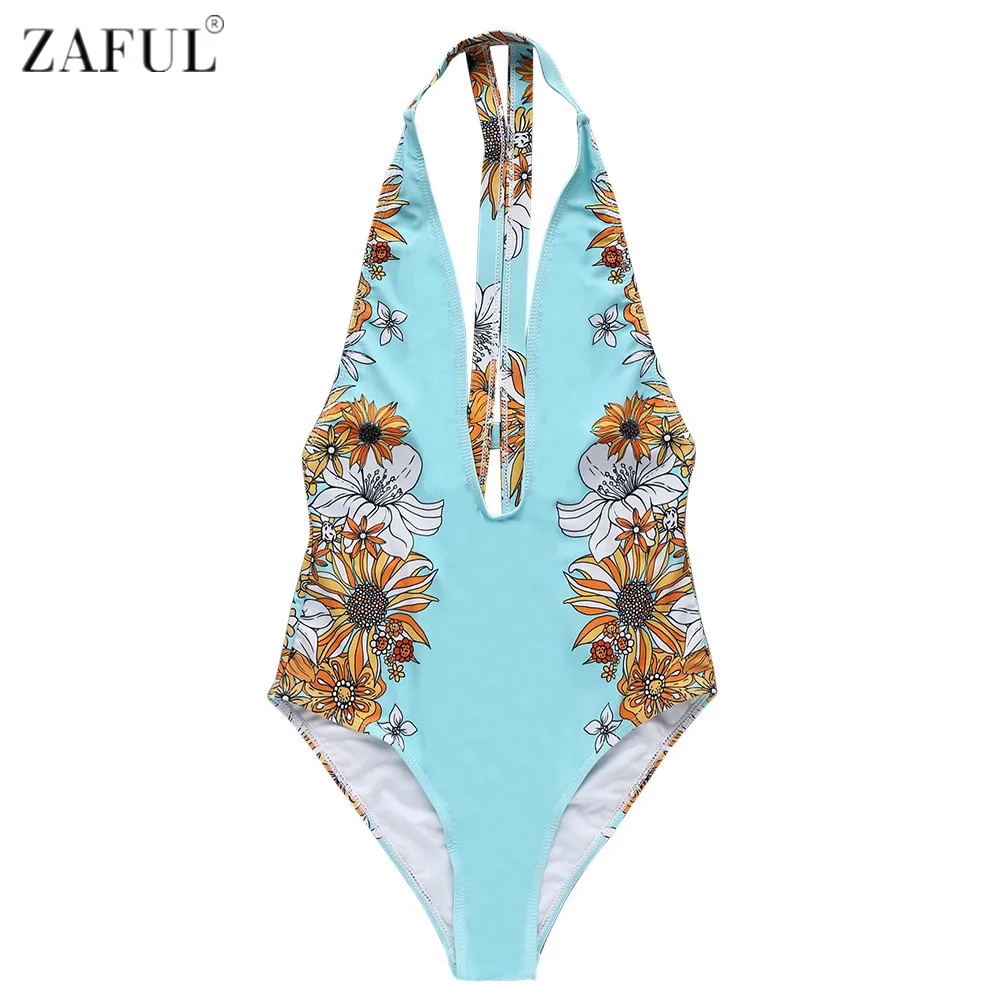 Aliexpress.com : Buy ZAFUL 2017 Sexy One Piece Swimsuit Halter High ...