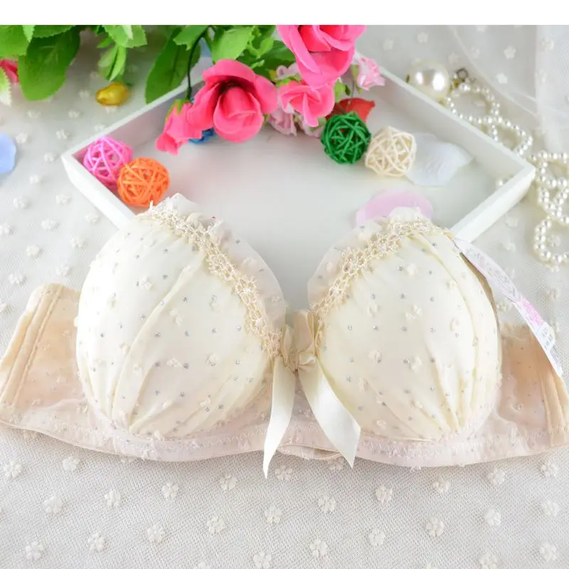 Sexy Lingerie Elegant 3/4 Cup Bra Panty Dot Lace Women Underwear Set Push Up Bra Set