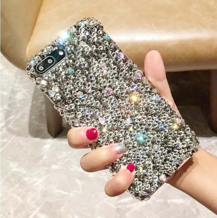 

For Sony Xperia Z1 Z2 Z3 Z5 M4 M5 E5 C4 C5 L1 L2 Handmade Rhinestone Case Full Gray Diamond Cover