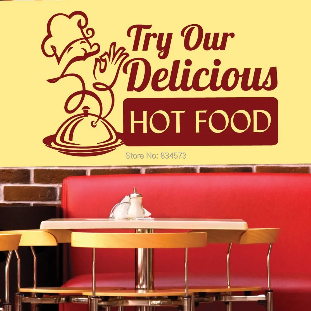 DELICIOUS HOT FOOD Quote Wall Art Stickers Wall Decal Home DIY