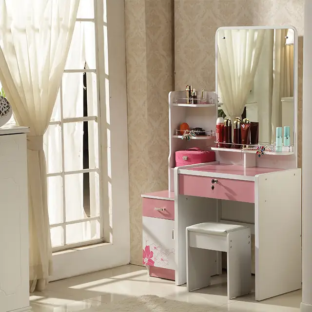 Online Concise Style Dresser White Ivory Purple Pink Colored Placeholder Concise Style Dresser White Ivory Purple Pink Colored Dressing Table With Mirror Stool