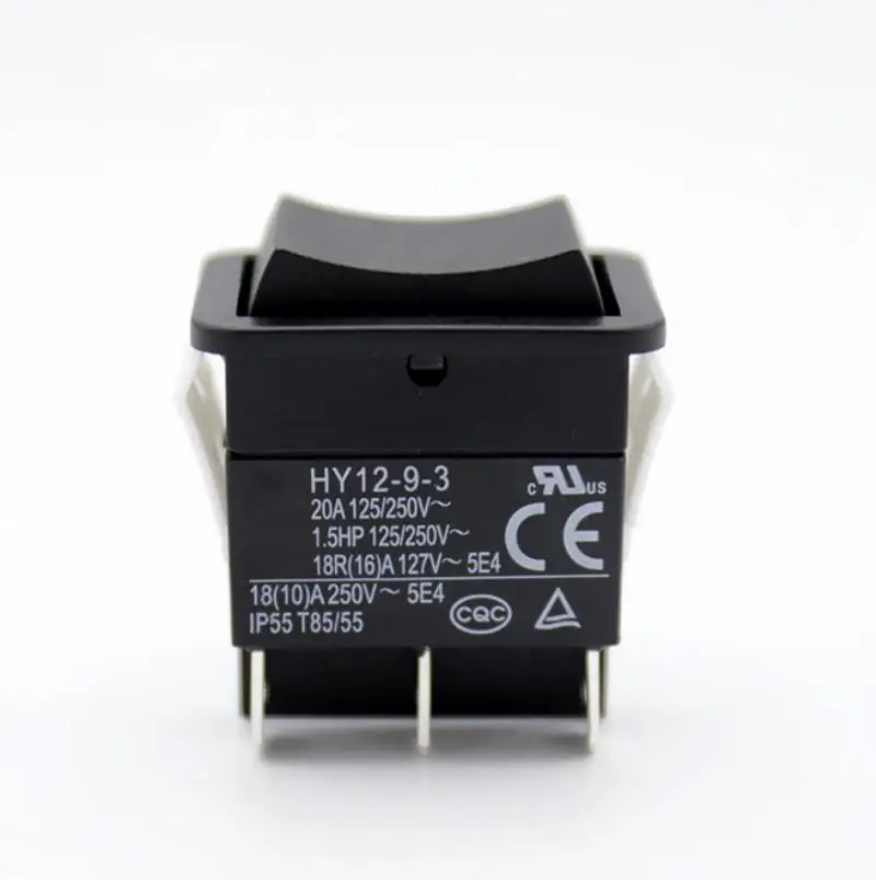 

New Push Button Switch HY12-9-3 Model 6 Pins Industrial Electric Rocker ON OFF Arc Switch 125/250V 18/20A