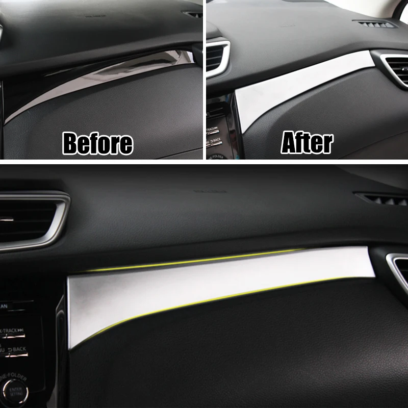 For-Nissan-Qashqai-J11-2014-2015-2016-2017-Rogue-Sport-Chrome-Glove-Box-Panel-Trim-Center