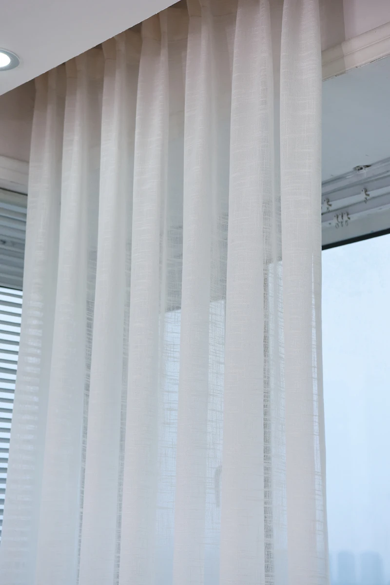 Современная Европейская льняная однотонная Розовая Занавеска тюль на окно в спальне готовая серая вуаль занавеска s для гостиной белый тюль wp342 и 3