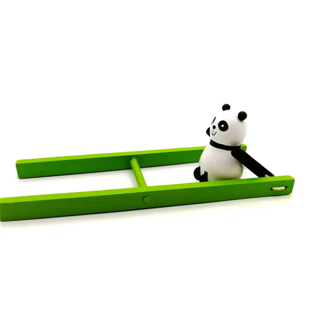 Pull String Panda поворотные заводные игрушки деревянный узор Подарочная тренировка координация Детские Классические игрушки Обучающие игры