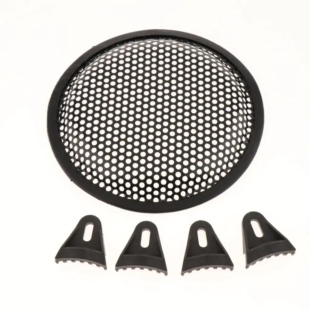 1pc Speaker Grills Cover Case Black with 4pcs Screws and 4pcs Fix Holders for 6 inch Outer