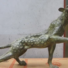 2" Чисто Бронзы скульптура пантера пума Leopard пятна диких животных