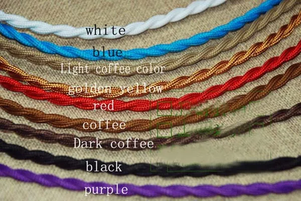 (5m/lot)Vintage knitted electrical wire copper pen...