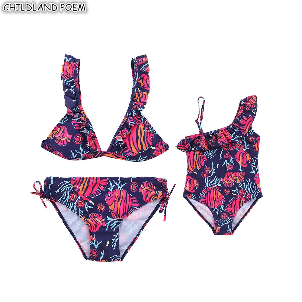 Mother Daughter Swimsuit Floral Family Look Mom And Daughter Swimwear
