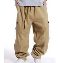 Military Stil Locker Baggy Cargo-hosen Männer Multi Tasche Cargo Pants Für Männer Lässig Baumwolle Gerade Hosen Hosen Größe 3XL