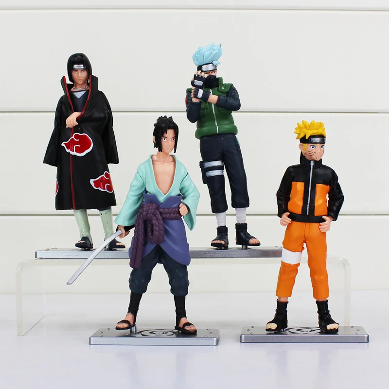 4pcs lot 12cm Naruto Figure font b Toys b font Kakashi Sasuke PVC Model font b