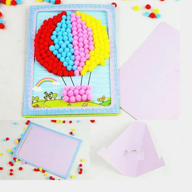 8 шт. Diy хлопок наклейки/Детские картонный, мультипликационный студийной съемки с изображением Цвет маленький шарик палка Картины