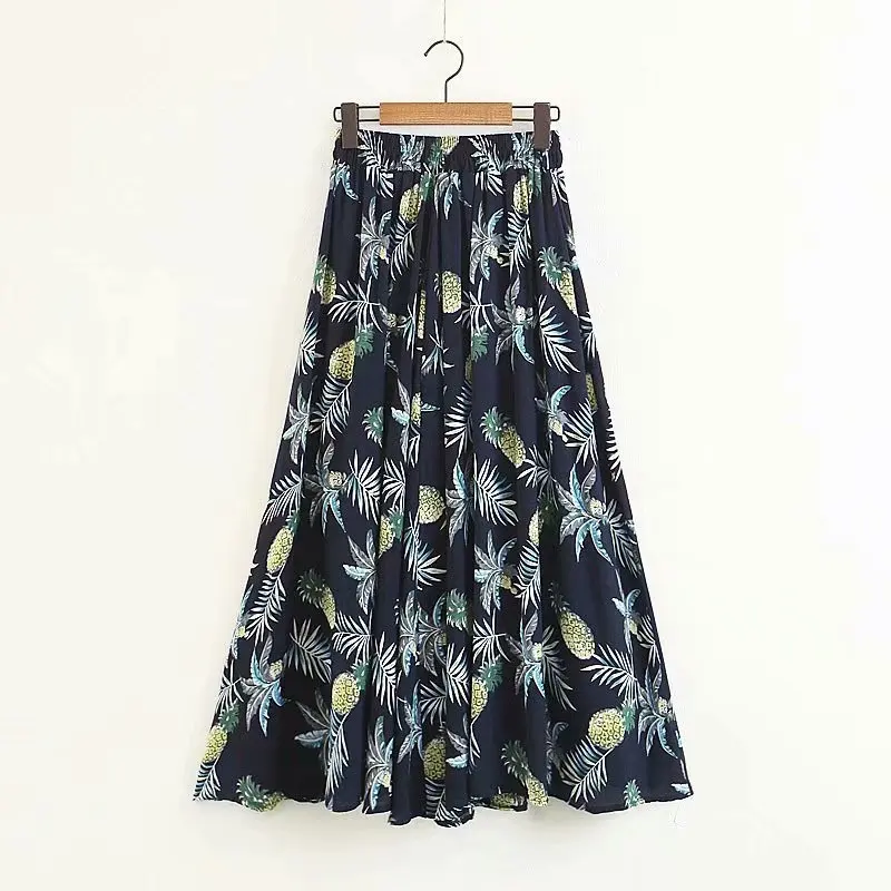 Женские юбки с принтом из хлопка Csb40, с принтом-1898, европейские и американские юбки с ананасом