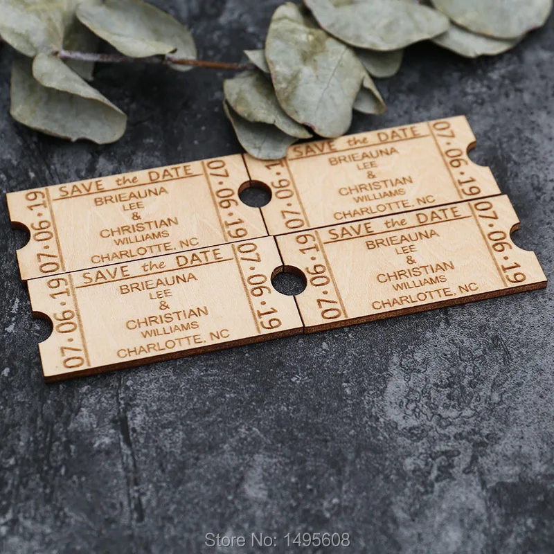  Custom Tickets Wedding Save the Date Magnets Personalized Wedding Invitation rustic Magnet Set Wedd - 32921954777