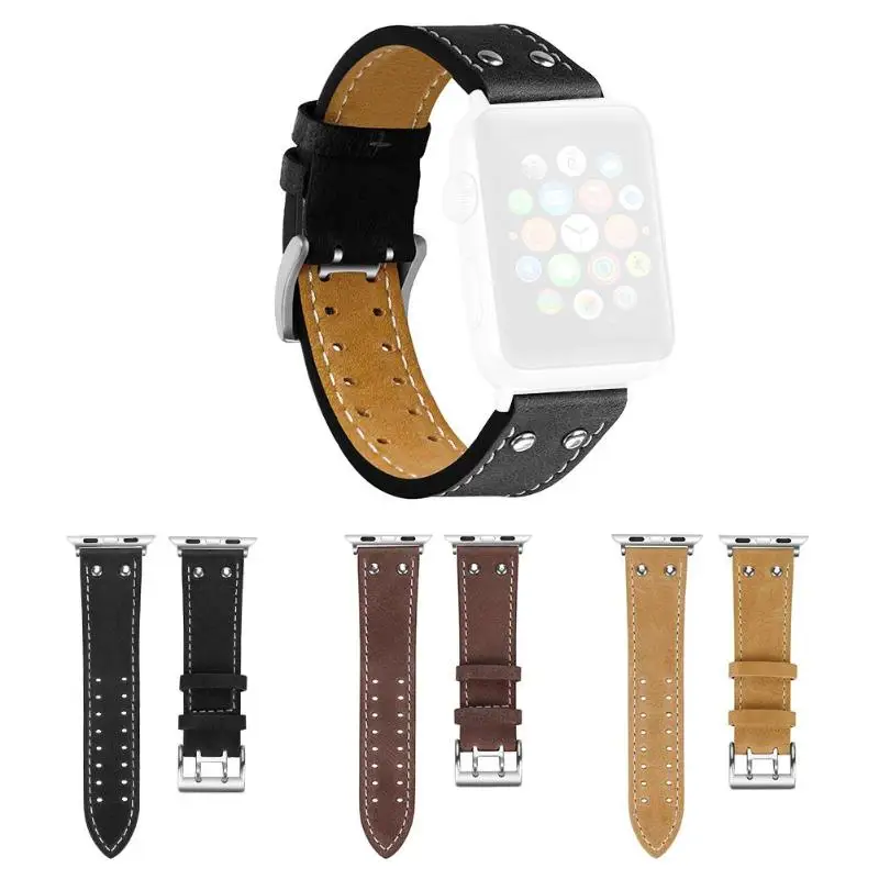 ALLOYSEED 2Pin Smart Watch Belt Leather Adjustable Watch Band Bracelet