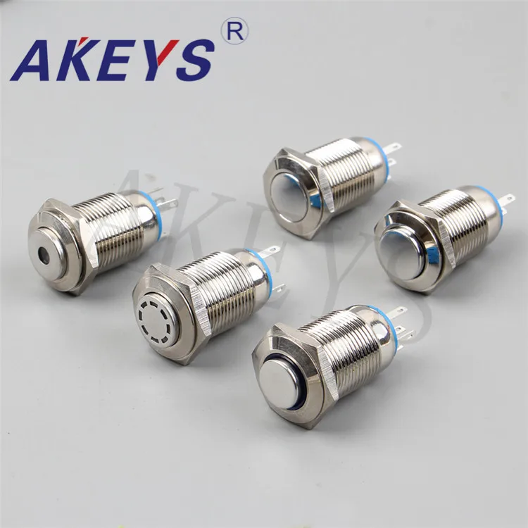 PX16B-G11Z-DD Metal Momentary Push Button 16mm LED Lighted Power Push Button