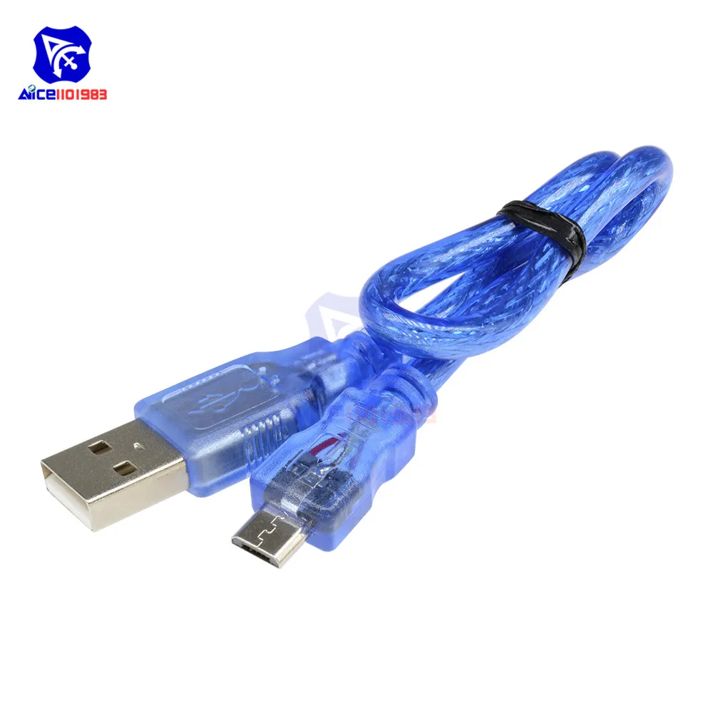 Портативный кабель Micro USB 30 см с разъемом папа на 5 штырьков зарядный для
