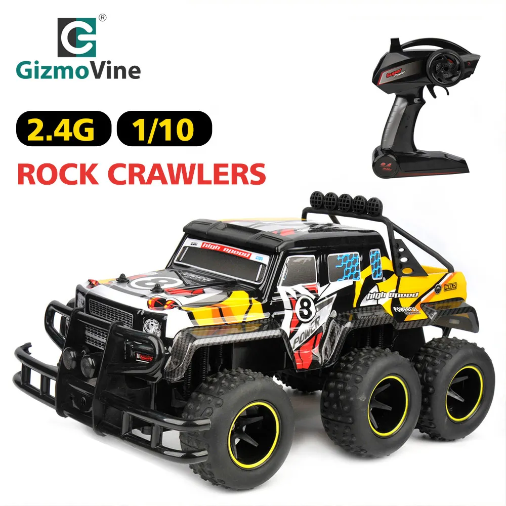 

GizmoVine Rc Car Toys 2.4G 1/10 Rock Crawlers Rally Climbing Remote Control Machine 6 Wheel Car oyuncak Gifts Toy For Children