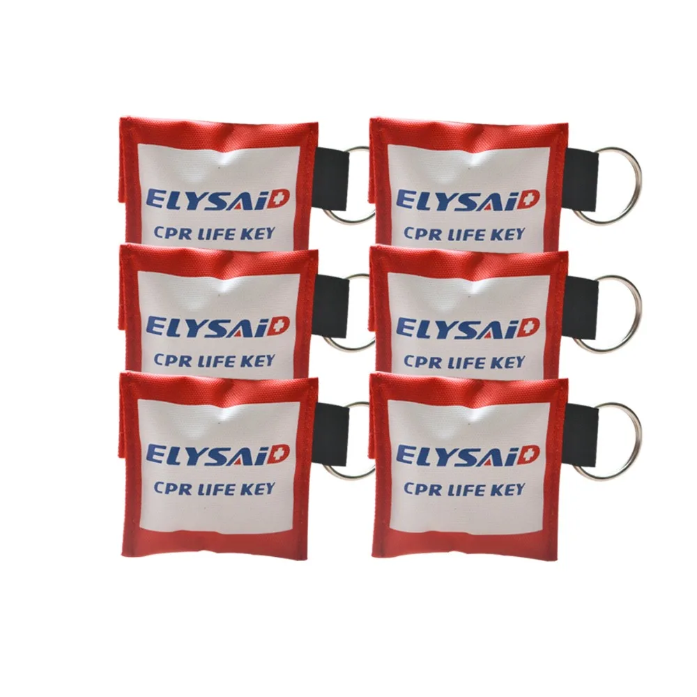 

Elysaid 100Pcs CPR Life Key CPR Resuscitator Mask CPR Face Shield For Emgergency Rescue With 100Pairs Gloves Health Care Kit