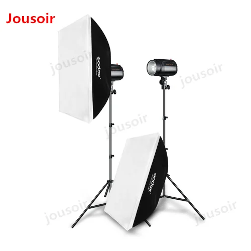 Godox 400Ws Strobe Studio Flash Light Kit 2pcs 200Ws Photographic Lighting - Strobes Stands Triggers Soft Box CD50 | Электроника