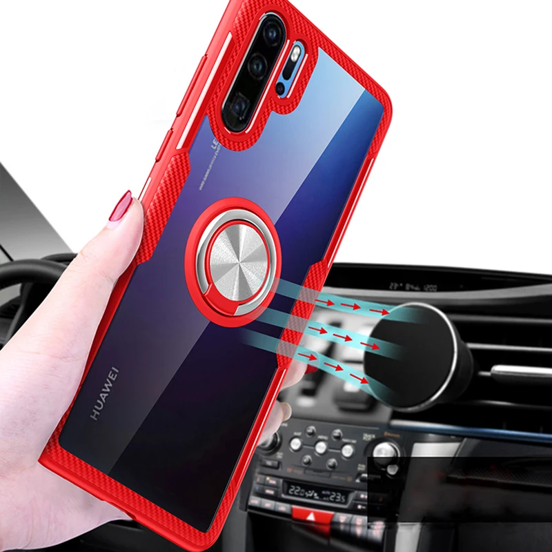 

For Huawei Mate 9 10 20 20X P20 P30 Lite Pro Honor Play V20 20 10 Lite 8X MAX Nova 4 3e Carbon Fiber Texture Transparent Cover