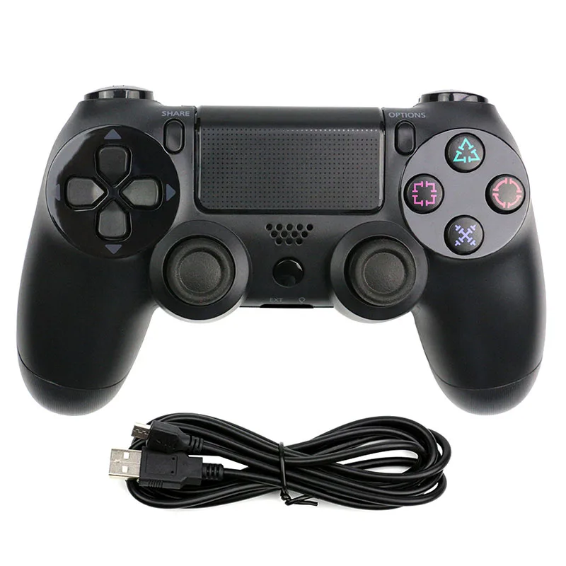 Проводной игровой контроллер для PS4 DualShock Вибрационный джойстик геймпады, совместимые с playstation 4 - Цвет: Black