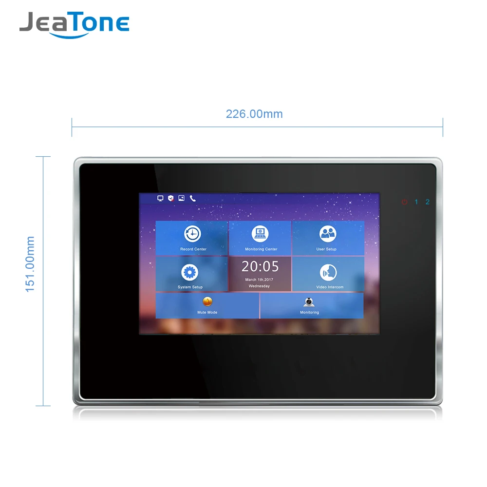 JeaTone, 7 дюймов, 720 P, WiFi, IP видео домофон для виллы 1-2, домашняя система контроля доступа, домофон, Android, IOS, приложение, дистанционное разблокирование