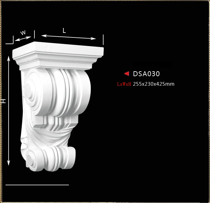 European style PU polyurethane corbel fireplace part