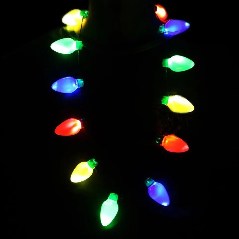 Светодиодный светильник на Рождество s, светильник на шею, цветная лампа для Хэллоуина, свадьбы, вечеринки, торжества, лампа, 12 Светодиодный s с линией