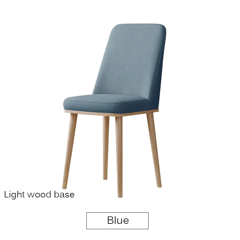 Nordic INS Dining Chair PU Fashion Creative Modern Minimalist Furniture Table and Chair Casual Coffee Office Home Chair - Цвет: Wooden base Blue