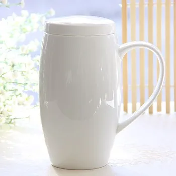 

2018 700ml Bone china mug plain white porcelain lids tea mug with lid beer mug funny belly designed