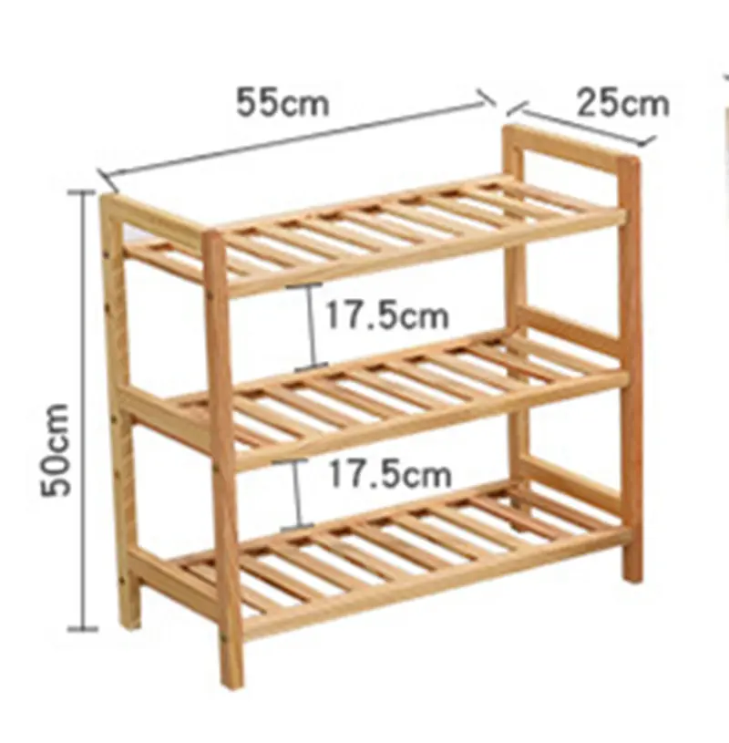Размер(50x55x25 см) 3 уровня Твердый Деревянный шкафчик для обуви полка для обуви простая Полка Подставка для цветов