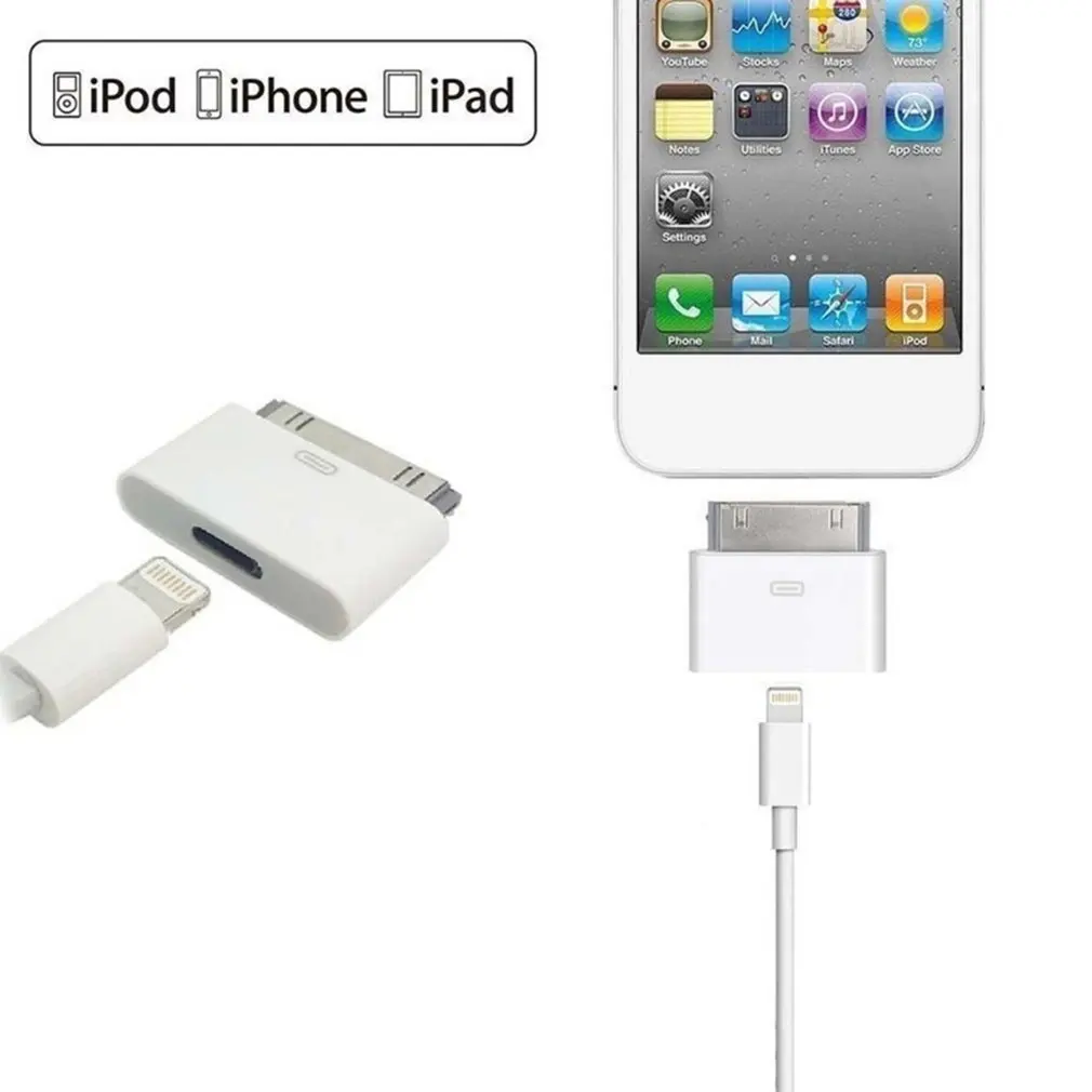 8 Pin Женский до 30 Pin Мужской разъем адаптера для iPhone 4S iPad 3 iPod Touch 4