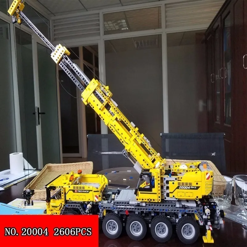 

90004 Spelling Building Blocks Science And Technology Series Mechanics Group Move Crane Engineering Crane 20004 2606pcs