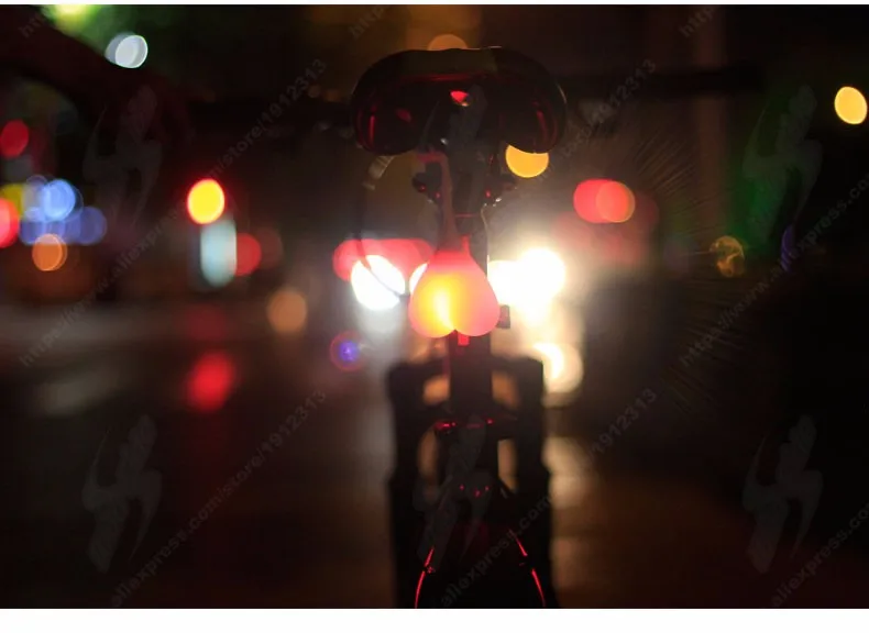Clearance New Heart Shape Bike Light Silicone Gel Bicycle Saddle Light Rainproof Waterproof Night Riding Cycling Rear Warn Back Lamp Light 11 Clearance New Heart Shape Bike Light Silicone Gel Bicycle Saddle Light Rainproof Waterproof Night Riding Cycling Rear Warn Back Lamp Light 11