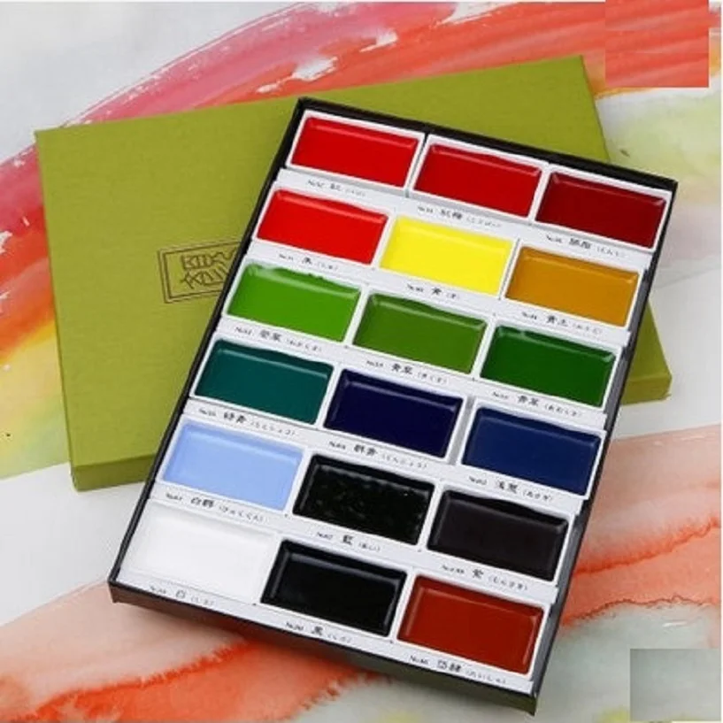 Kuretake solid watercolor paint 12/18/24/36 colors pigment art supplies
