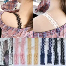 Повседневное бретельки бюстгальтера Невидимый выдолбленные кружевное платье с цветочным рисунком двойные плечевые ремни противоскользящие Роман бюстгальтер плечевой ремень