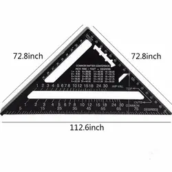 Новый Треугольная измерительная линейка дюймов 7 дюймов Метрическая алюминий сплав скорость квадратный кровельные треугольники Угол