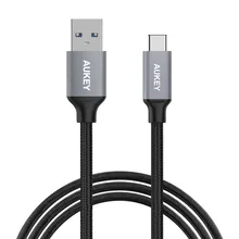New 2M AUKEY USB-C to USB 3.0 Cable Durable Braided Nylon (6.6ft) Compatible with Macbook, ChromeBook Pixel, and More
