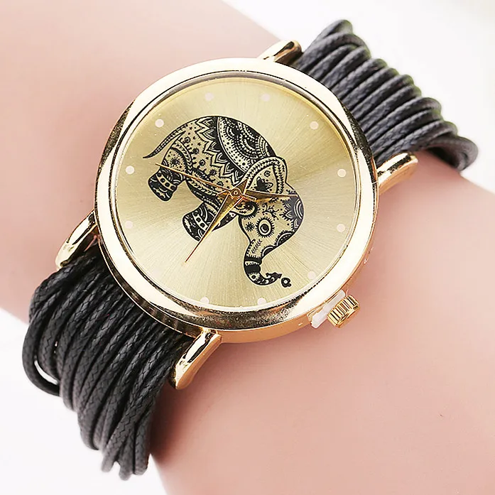 Fashion Elephant Gold Dial Watch Women Casual Analog Quartz Watch Ladies Wristwatch Girls Clock Relogio Feminino Gift 1687