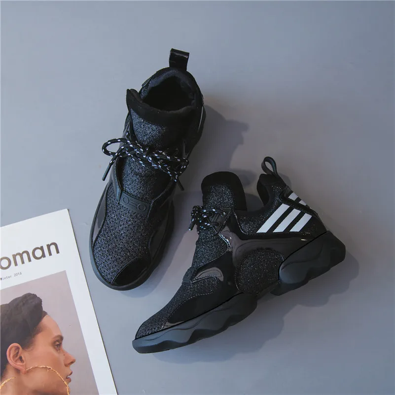 FEDONAS модная дизайнерская брендовая Для женщин натуральная кожа+ сетка; повседневная обувь на платформе; обувь на плоской подошве, платформы женские спортивные кроссовки