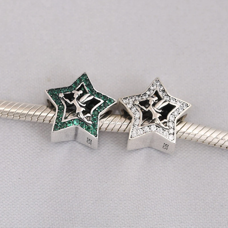 

Fits Bracelet Charm Jewelry DIY with Women Gift Set with Zircon Letters Stars Fairy 925 Sterling Silver Jewelry Beads