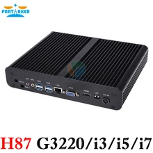 Fanless Mini Compact PC Computer Barebone PC i7 with Intel Quad Core i7 4770T 2.5Ghz CPU HDMI VGA dual display windows linux