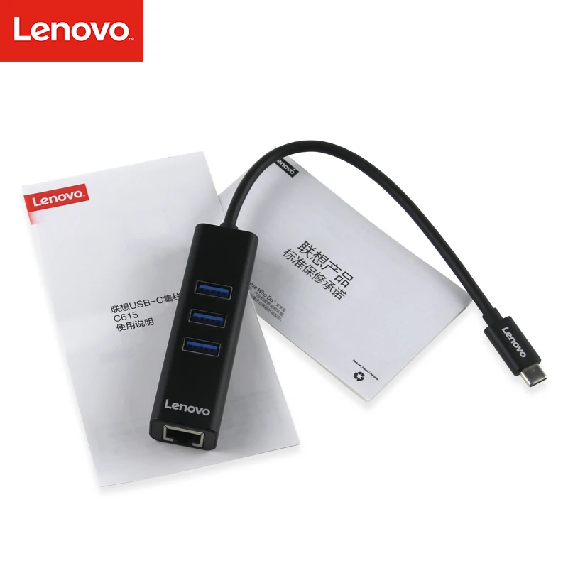 Lenovo 3 Ethernet RJ45 USB 3,0 концентратор usb3.1 type-c USBc на 3 порта usb гигабитный сетевой адаптер для apple, Macbook pro