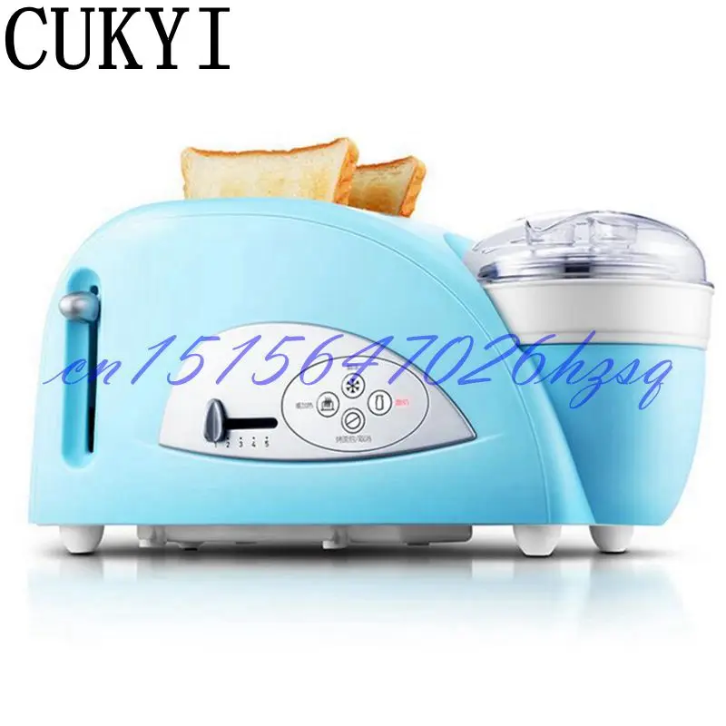 CUKYI Бытовая 2 ломтика Мини два в одном машина для завтрака электрический тостер и йогурт чайник Многофункциональный механический 810 Вт
