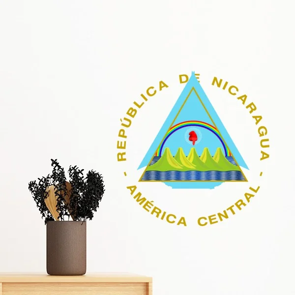 

Nicaragua National Emblem Removable Wall Sticker Art Decals Mural DIY Wallpaper for Room Decal