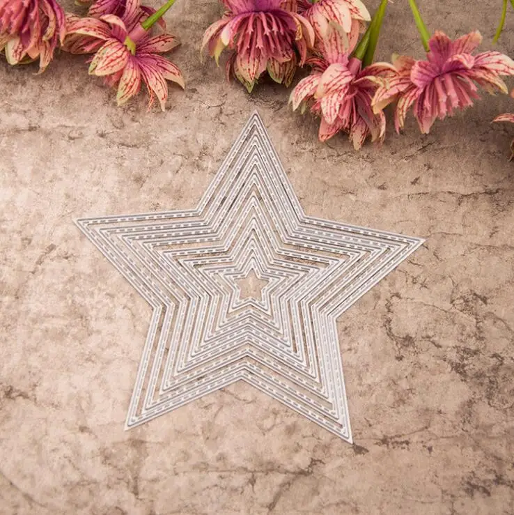 

Metal Stitched Pentagram Scrapbooking Cutting Dies for Card Making Craft Stars Die Cut Dies Embossing Paper Art Decorative