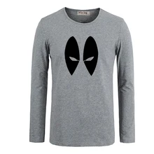 Deadpool Marvel DC Comics Eyes Men Customized Cotton Long Sleeve Tops Tees for Boy Casual Clothing Anime cosplay family T shirt