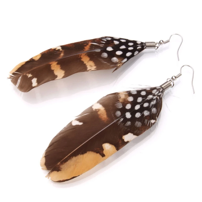 Super Deals Fashion White Spot Feather Drop Earrings | Лампы и освещение